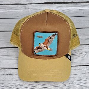 Goorin Bros Mesh Back Trucker Snapback Hat Cap High Falcon Brown